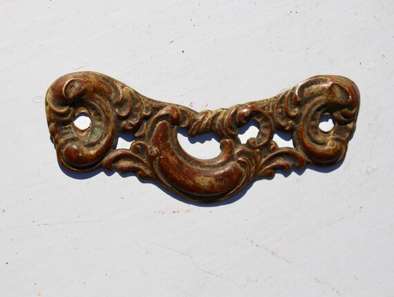 Antique Drawer Pull Backplate Escutcheon 1890s Victorian Etsy