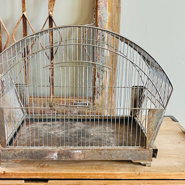 Hendryx Metal Birdcage, Vintage Bird Cage, Wire Decorative Cage Collectible Bird Cage