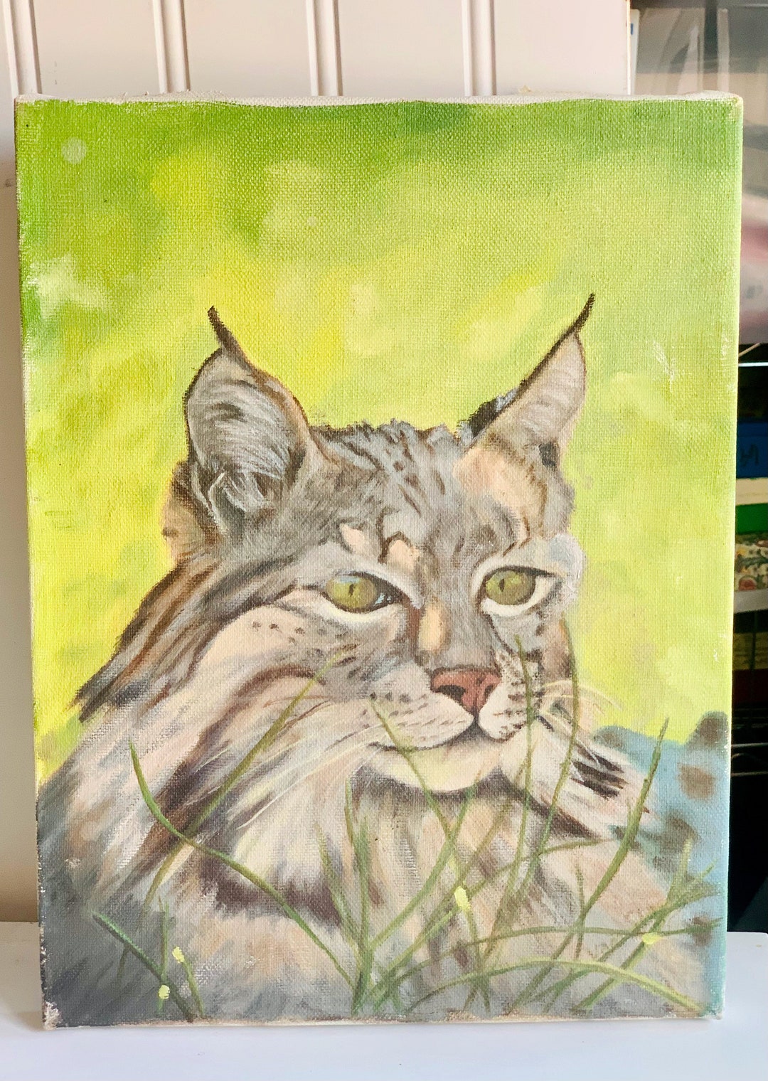 Hand Painted Cat on Canvas Original Signed Cat Painting Etsy