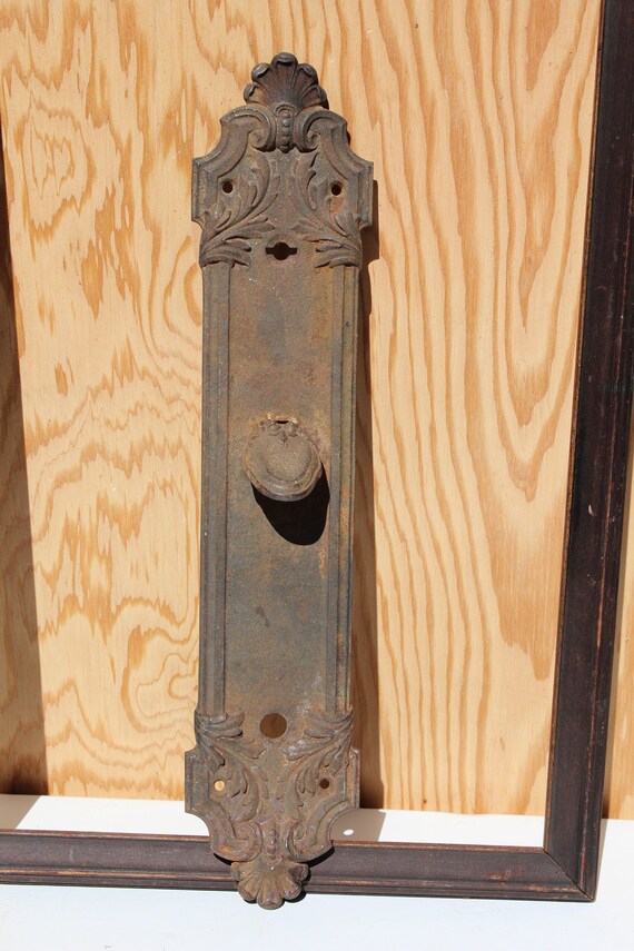 Antique Victorian Door Plate Thumb Latch Cast Iron Etsy