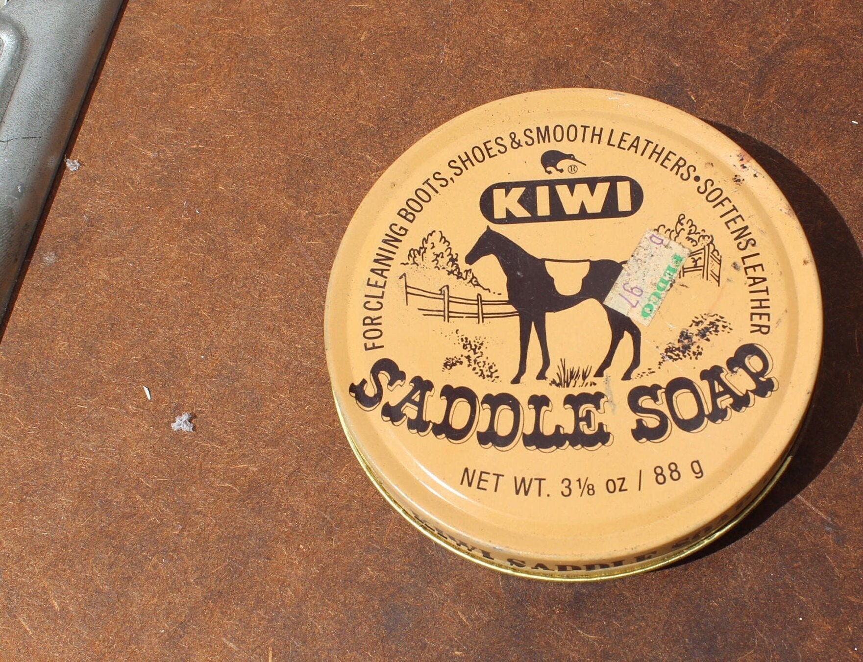 Saddle Soap Horse Equestrian Tin Vintage Tin Kiwi Saddle Soap Tin