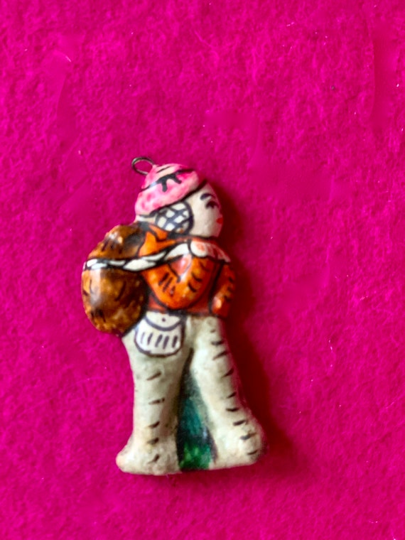 Vintage Handmade Clay Charm, Pendant, Necklace Bac