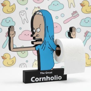 Cornholio Toilet Paper Holder – Beavis and Butthead 90s Cartoon Bathroom Decor