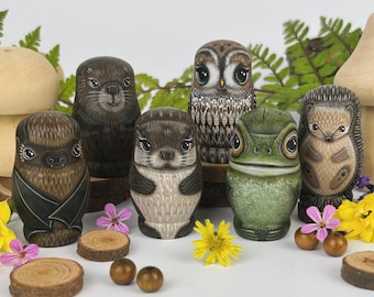 One Custom Wildlife Friend - 4cm Individual Hand-Painted Wooden Figurine | Choose Your Species | Commission Piece