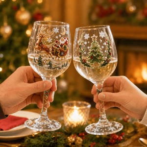 Christmas tree drinking glasses