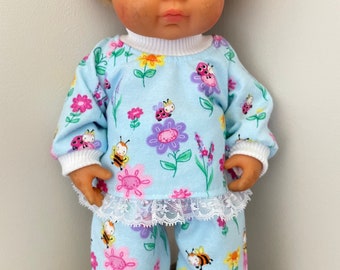 Dolls Clothes - pyjamas made for 38cm Miniland doll