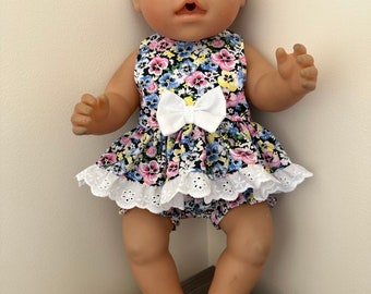 Dolls Clothes Made to Fit 43 cm Baby Born Dolls.  Frilled Top and Pants Set.  Size medium