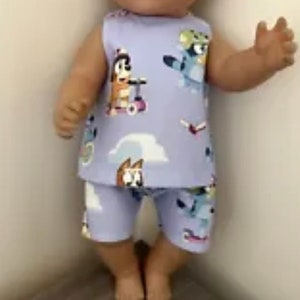 Dolls Clothes made to fit 43cm Baby Born Dolls.  Size Medium.  2 Piece Set