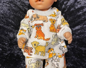 Dolls Clothes.  Pyjamas made to fit 43cm Baby Born dolls.  Size Medium