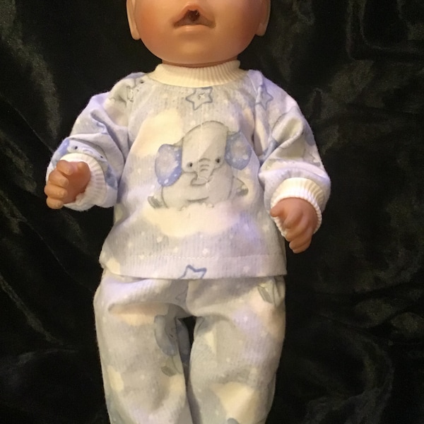 Dolls clothes made to fit 43cm Baby Born dolls.  Pyjamas