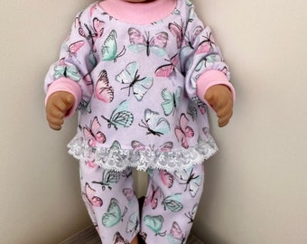 Dolls clothes made for 43cm BabyBorn Dolls.  Pyjamas.  Size medium