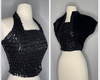 Vintage 1950s Halter Top & Bolero Set