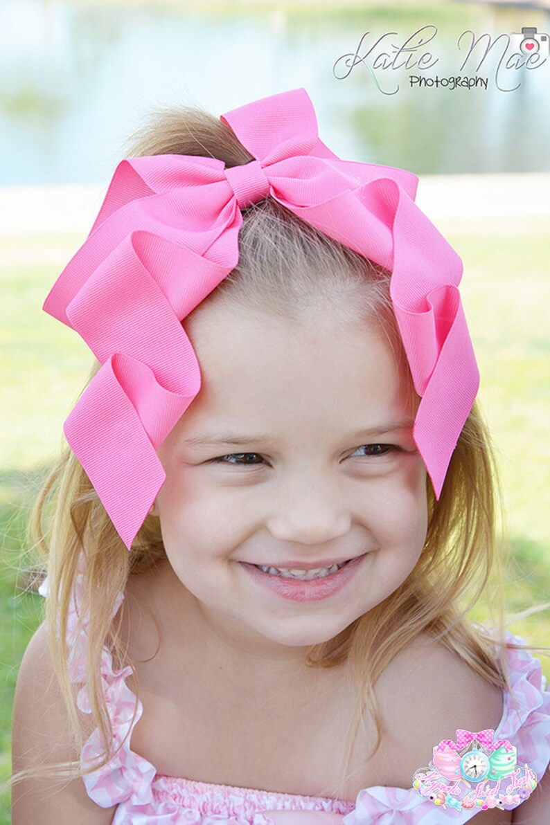 Bubble Gum Pink Hair Bow Pink Hair Clip Pink Cheer Bow Etsy