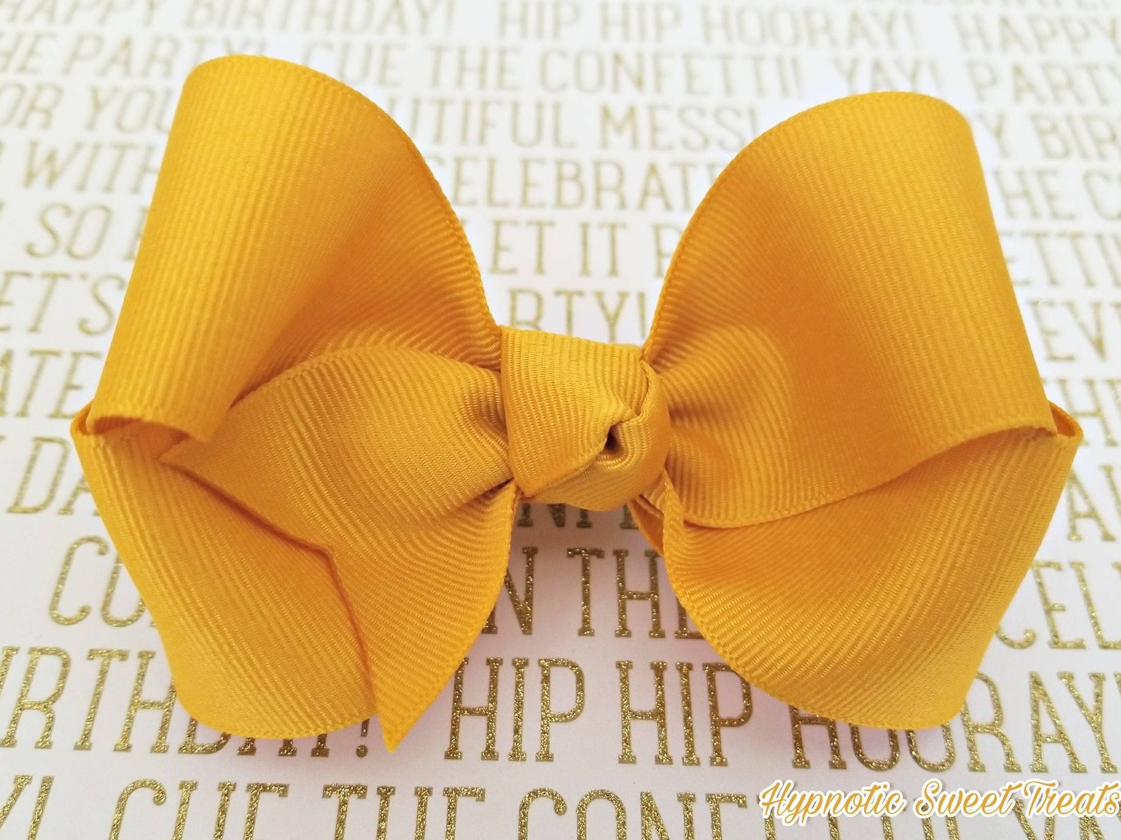 Mustard Yellow Hair Bow 4 Basic Boutique Bow Simple Etsy