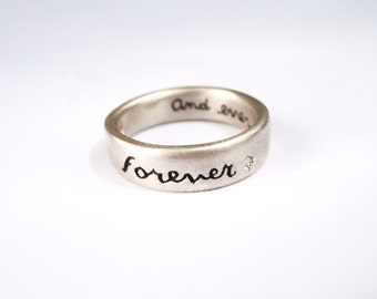 Forever and ever Poetry Silver and Diamond Ring