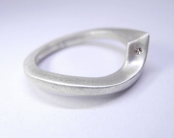 New Wave Sterling Silver diamond ring