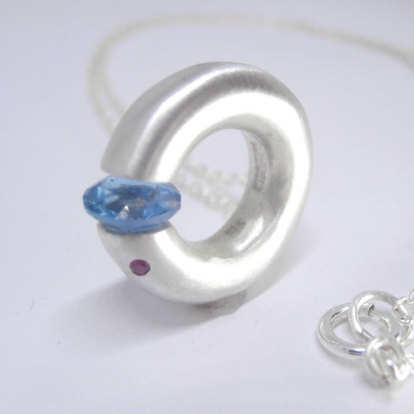 Blue Topaz Wild and Free Silver Necklace