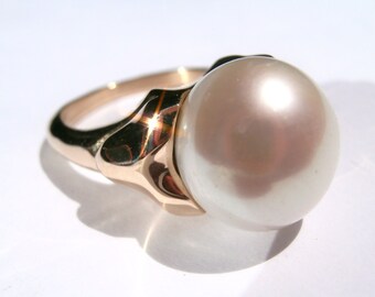 Sensual South Sea Pearl (12.0 MM)  14K Gold Ring