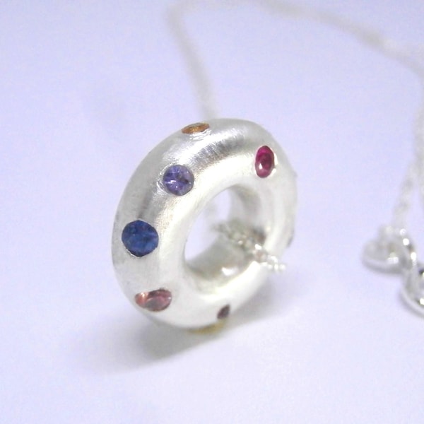 Mini Sapphire Tutti Frutti Rondelle 10.5 mm Necklace