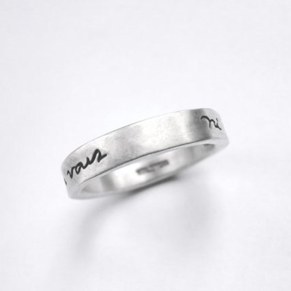 Thin Ni Vous Sans Moi French Poetry Ring Sterling Silver