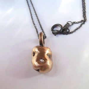 Kartoffelbronze Kette mit Diamant
