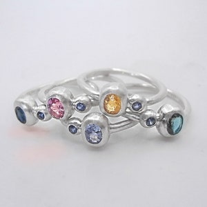 Junior Avec Toi-saffierring van MASSIEF sterlingzilver