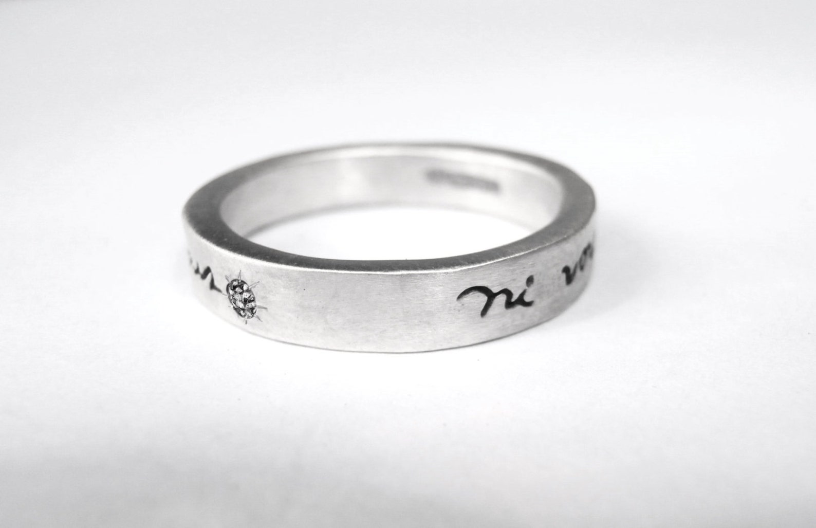 Thin Ni Vous Sans Moi French Poetry Ring Sterling Silver With | Etsy