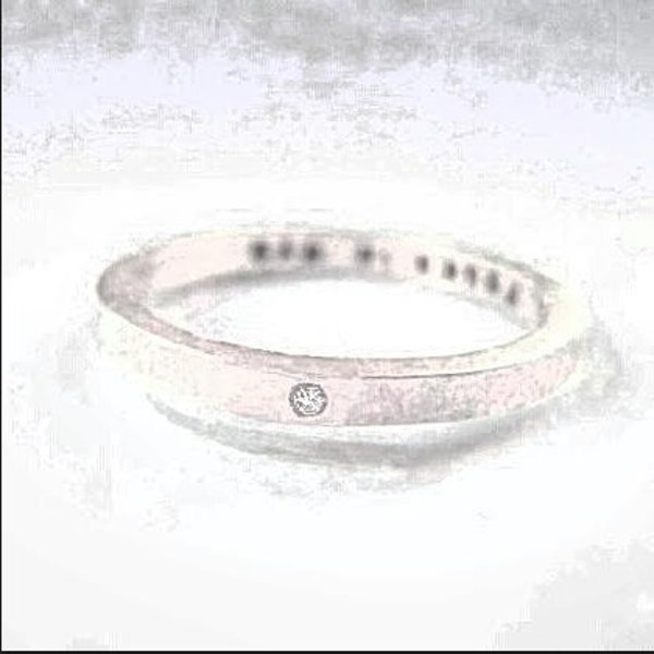 Lucky Diamond Band in Sterling Silver with stamping