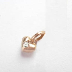 Mini Heart Love Diamond Pendant Solid Yellow gold