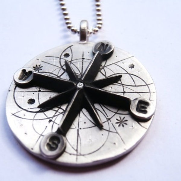 Archetypal Compass Sterling Silver Necklace