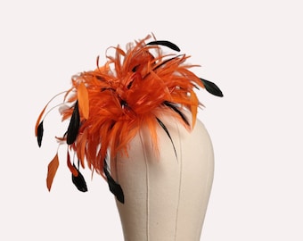 Brown and orange tiger stripe fascinator Accessories | Brown And Orange Tiger Stripe Fascinator  main image 4