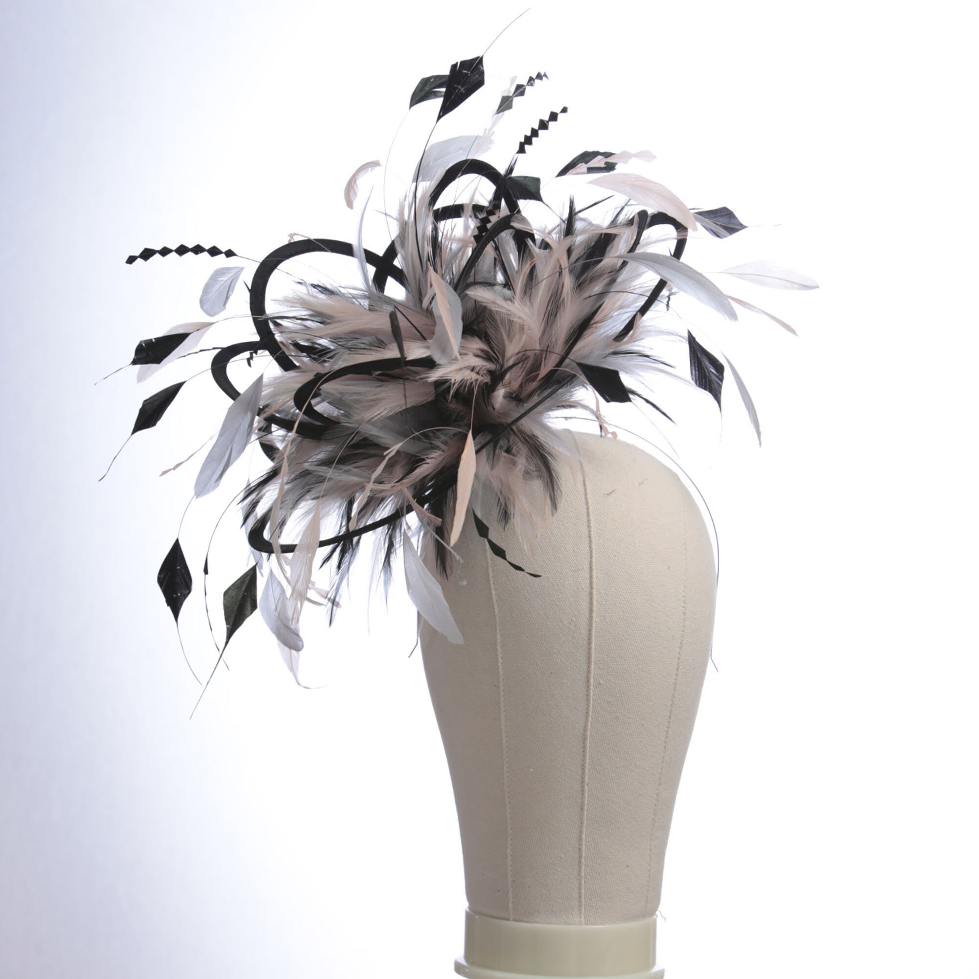 Black Oyster Pink and Pewter Grey Satin 