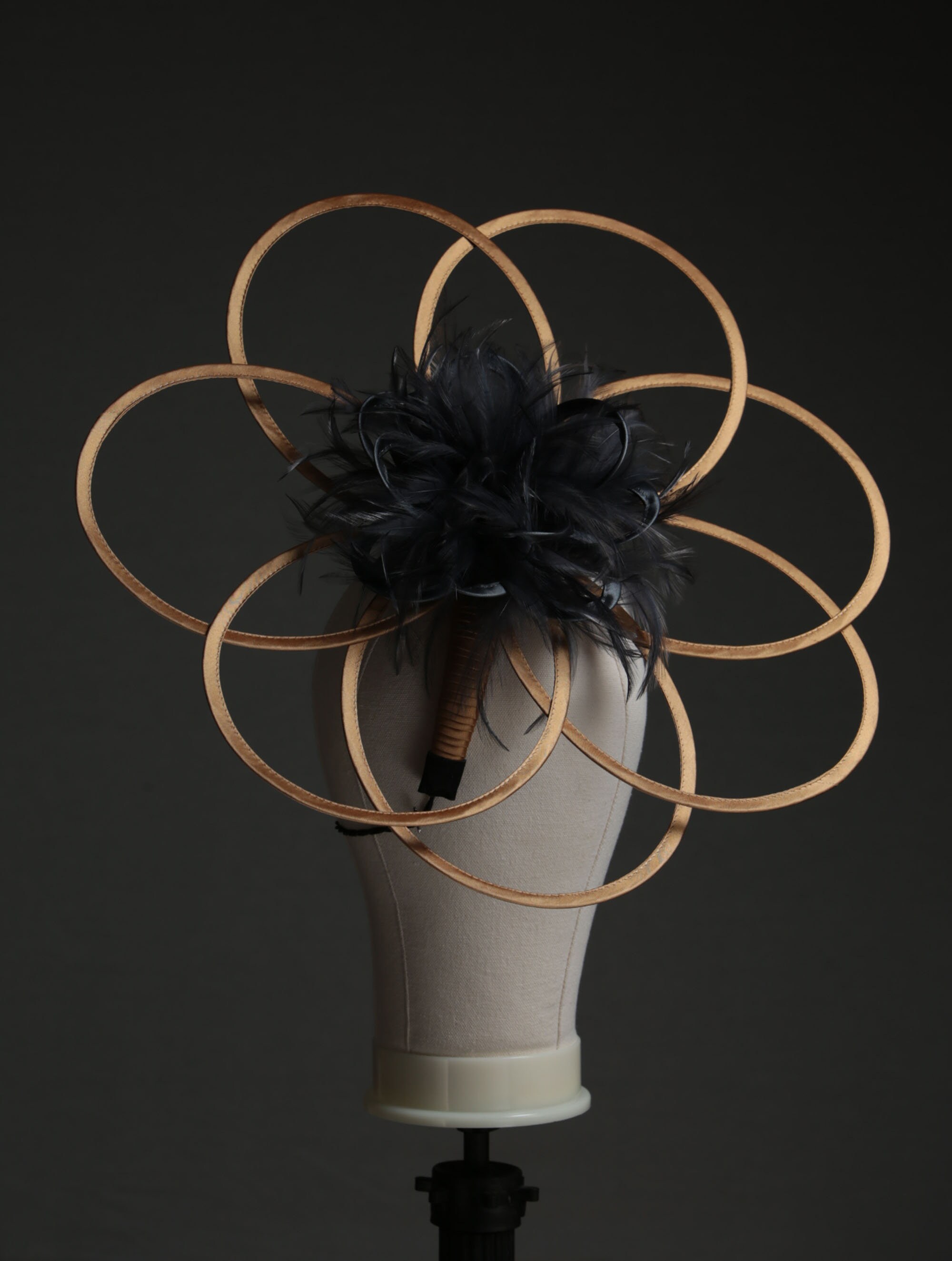 Gold and Pewter Satin Saucer Loops Fascinator Hatinator Hat Etsy