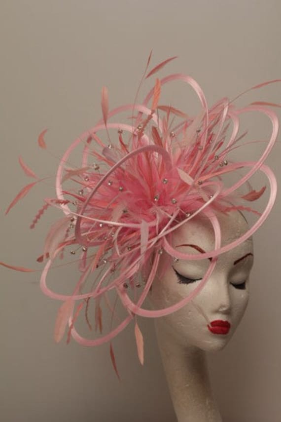 Lime Green Feather Fascinator Hat 