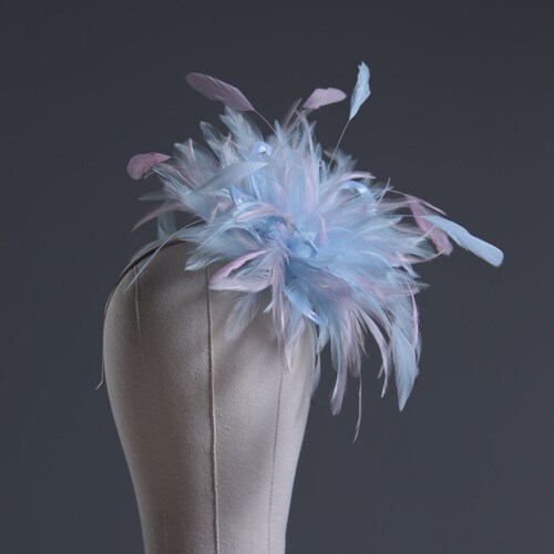 Hot Pink and Navy Blue Feather Fascinator Hat Wedding - Etsy