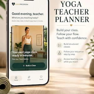 Yoga Teacher Planner Web App | Class Builder, Sequences, Cues (Digital Tool)