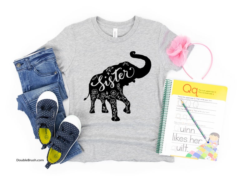Papa Mama Brother Sister Nana Auntie Elephant Shirt Sets Floral Elephant Family Shirts Family Photo Matching Gift Daddy Mommy /& Me