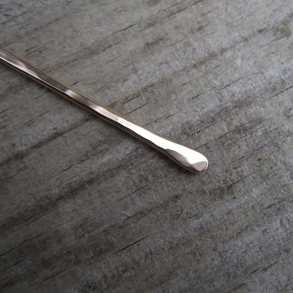 Bronze Hair Stick - Minimalist - Hammered Bronze - recycled - Hand Forged - Single Hair Stick