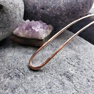 Mini Hammered Hair Fork in Bronze, Bun Pin, Recycled - Minimalist Bronze Hair Pin, Bun Pin, U Pin, French Hair Pin