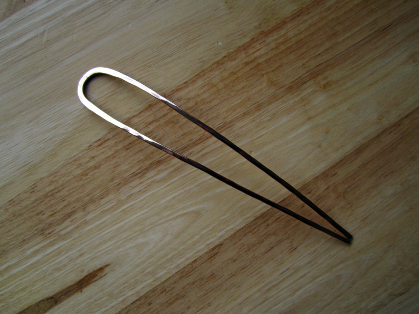 Bronze Minimalist Hair Fork Your Choice of Length Hammered Etsy