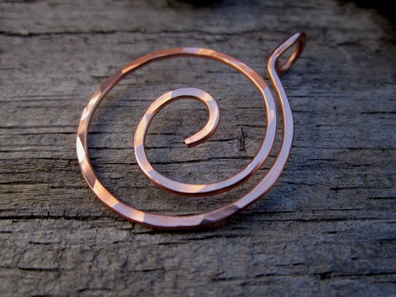 Heavy Gauge Copper Free Form Charm Holder  Ring Holder pendant