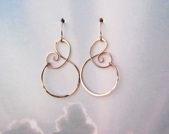 Handcrafted Bronze Earrings, 8th Anniversary Gift