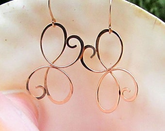 Free Form Bronze Butterfly Earrings