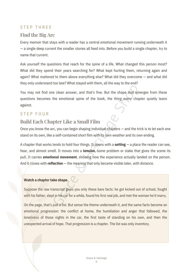 Writing Chart.pdf Memoir Writing Guide, Turn Memories Into Story, Step-by-step Craft (PDF ...
