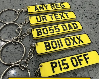 Custom 3D Number Plate Keyring