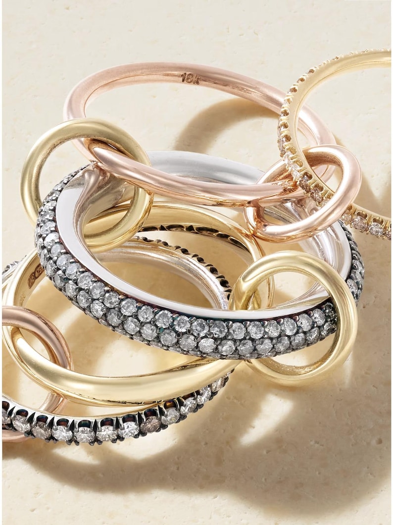 925 Sterling Silver Multi Link Connected Ring, Chunky Ring, Eternity ...