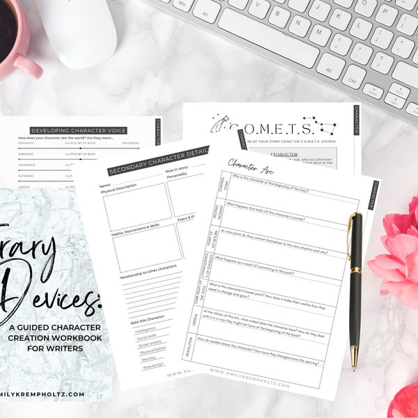 Character Arc Creation Templates for Writers | Printable Planner PDFs for Writing a Book