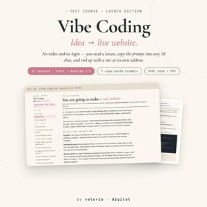 Build a Website with AI, Beginner Vibe Coding Course, Launch Edition (Digital Download)