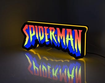 Lightbox LED Spider-Man, ściemnialna grafika ścienna 3D, dekoracja pokoju komiksowego, lampka nocna z motywem superbohatera