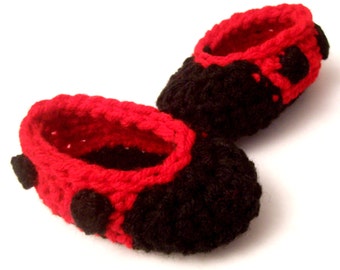 Crochet Newborn Ladybug Slippers Pattern - INSTANT DOWNLOAD - Crochet PDF Pattern